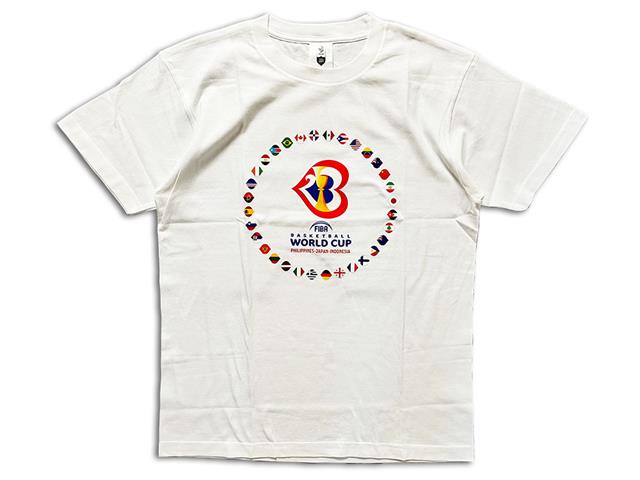 FIBA BASKETBALL WORLD CUP 2023 Tシャツ ALL FLAG ホワイト